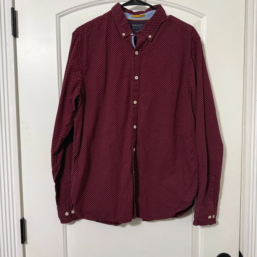 Denim & Flower Ricky Singh Long Sleeve Button Down Shirt Men’s Large Slim Fit